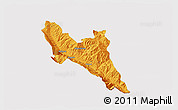 Political 3D Map of Përmet, cropped outside