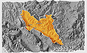 Political 3D Map of Përmet, desaturated