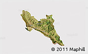 Satellite 3D Map of Përmet, cropped outside