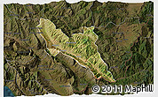 Satellite 3D Map of Përmet, darken