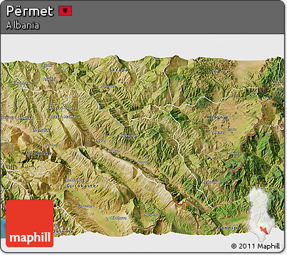 Satellite 3D Map of Përmet