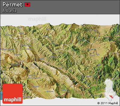 Satellite 3D Map of Përmet