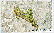 Satellite 3D Map of Përmet, lighten