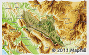 Satellite 3D Map of Përmet, physical outside