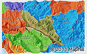 Satellite 3D Map of Përmet, political outside