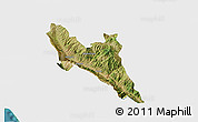 Satellite 3D Map of Përmet, single color outside