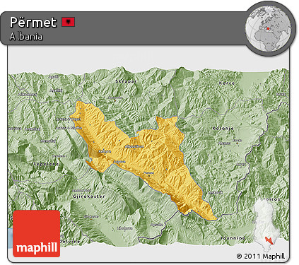 Savanna Style 3D Map of Përmet