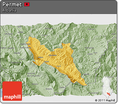 Savanna Style 3D Map of Përmet