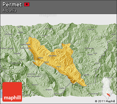 Savanna Style 3D Map of Përmet