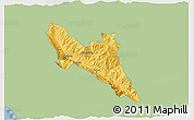 Savanna Style 3D Map of Përmet, single color outside