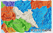 Shaded Relief 3D Map of Përmet, political outside