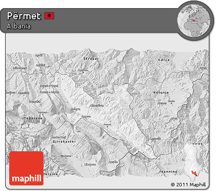 Silver Style 3D Map of Përmet