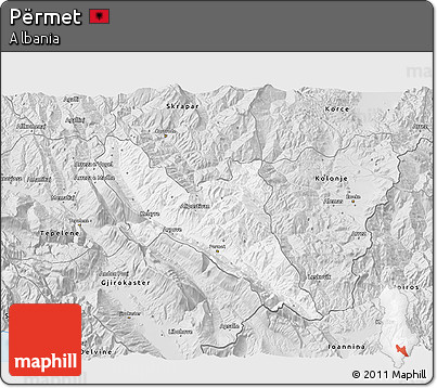 Silver Style 3D Map of Përmet