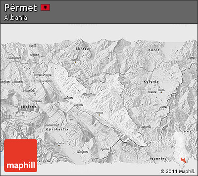 Silver Style 3D Map of Përmet