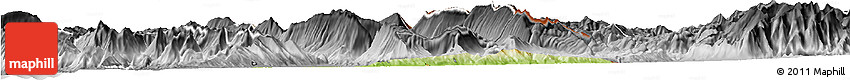 Physical Horizon Map of Përmet, desaturated