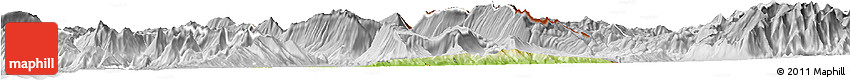 Physical Horizon Map of Përmet, lighten, desaturated