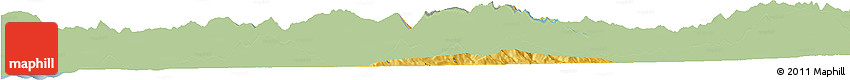 Savanna Style Horizon Map of Përmet, single color outside