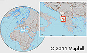 Gray Location Map of Përmet, highlighted country