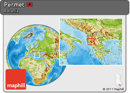 Physical Location Map of Përmet