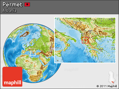 Physical Location Map of Përmet