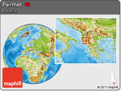 Physical Location Map of Përmet