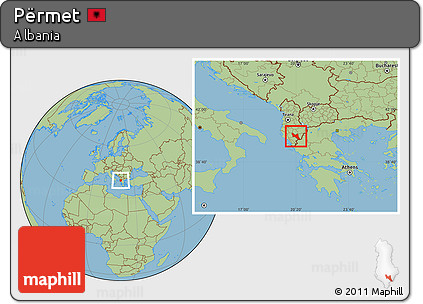 Savanna Style Location Map of Përmet