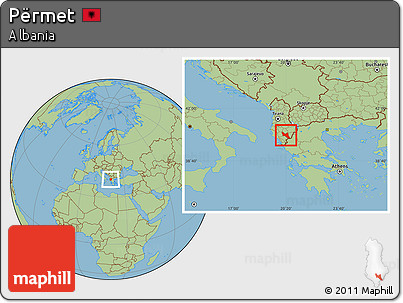 Savanna Style Location Map of Përmet