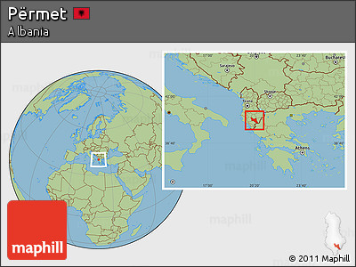 Savanna Style Location Map of Përmet