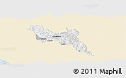 Classic Style Panoramic Map of Përmet, single color outside