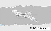 Gray Panoramic Map of Përmet, single color outside