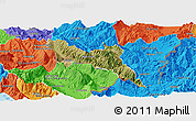 Satellite Panoramic Map of Përmet, political outside