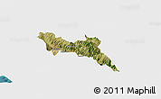 Satellite Panoramic Map of Përmet, single color outside
