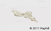 Shaded Relief Panoramic Map of Përmet, cropped outside