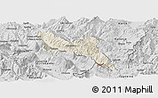 Shaded Relief Panoramic Map of Përmet, desaturated