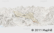 Shaded Relief Panoramic Map of Përmet, lighten