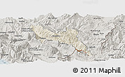 Shaded Relief Panoramic Map of Përmet, semi-desaturated