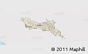 Shaded Relief Panoramic Map of Përmet, single color outside