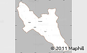 Gray Simple Map of Përmet, cropped outside