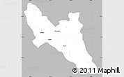 Gray Simple Map of Përmet, single color outside