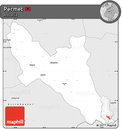 Silver Style Simple Map of Përmet