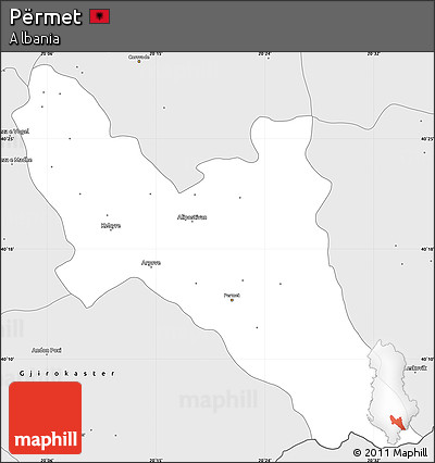 Silver Style Simple Map of Përmet