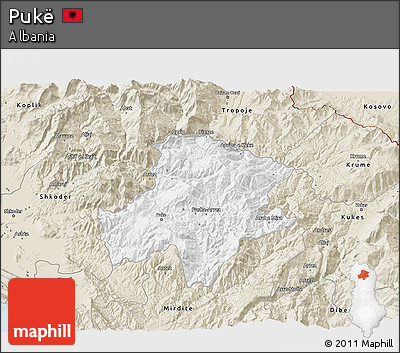 Classic Style 3D Map of Pukë