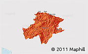 Political 3D Map of Pukë, single color outside