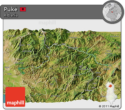 Satellite 3D Map of Pukë