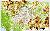 Shaded Relief 3D Map of Pukë, physical outside