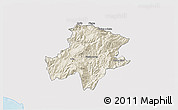 Shaded Relief 3D Map of Pukë, single color outside