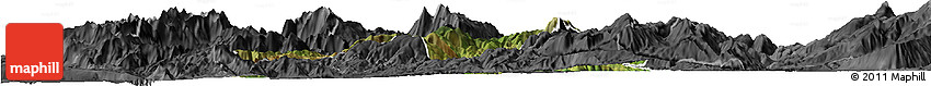 Satellite Horizon Map of Pukë, darken, desaturated
