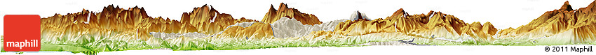 Shaded Relief Horizon Map of Pukë, physical outside