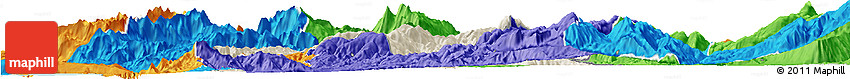 Shaded Relief Horizon Map of Pukë, political outside