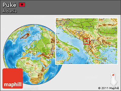 Physical Location Map of Pukë